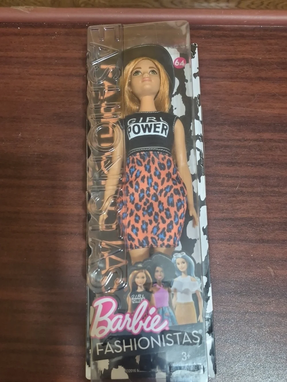 Nes And Sealed Barbie Fashionistas Orange Leopard Dress Doll with Black Top